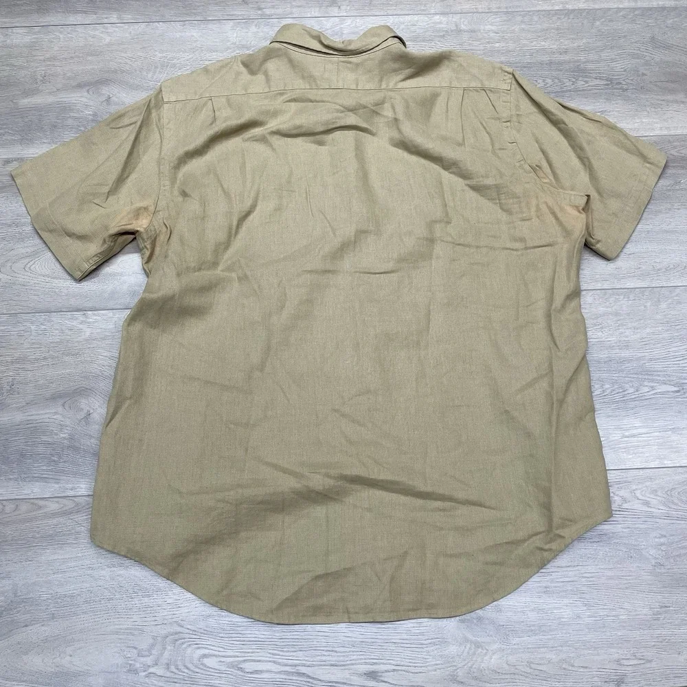 Polo Ralph Lauren Tan Brown S/S Camp Style Shirt Men Sz XL FAIR